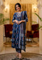Women Blue Printed Viscose Rayon Kurta, Pant And Dupatta Set