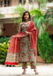 Multicolor Printed Viscose Rayon Kurta, Pant And Dupatta Set