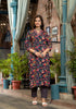 Navy Blue Embroidery Viscose Rayon Kurta, Pant And Dupatta Set