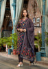 Navy Blue Embroidery Viscose Rayon Kurta, Pant And Dupatta Set