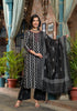 Black Kurta And Pant Set With Dupatta