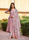 Pink Printed Viscose Rayon Kurta And Pant Set