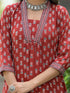 Red Embroidery Viscose Rayon Kurta, Pant And Dupatta Set