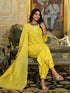 Yellow Embroidery Viscose Rayon Kurta, Pant And Dupatta Set