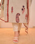 Alvami Women's Off White Printed Viscose Straight Kurta Pant with Dupatta Set