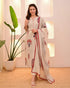 Alvami Women's Off White Printed Viscose Straight Kurta Pant with Dupatta Set