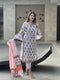 White Printed Pure Cotton Kurta And Pant Set