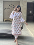 White Printed Pure Cotton Kurta And Pant Set