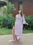 White Printed Viscose Rayon Kurta And Pant Set