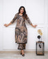 Black Printed Viscose Rayon Kurta, Pant And Dupatta Set