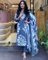 Alvami Women’s Grey Printed Viscose Straight Kurta Set with Dupatta