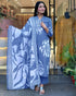 Alvami Women’s Grey Printed Viscose Straight Kurta Set with Dupatta
