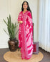 Alvami Women’s Pink Printed Viscose Straight Kurta Set with Dupatta