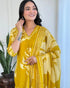 Alvami Women’s Yellow Printed Viscose Straight Kurta Set with Dupatta