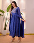 Alvami Women’s Blue Silk Embroidered Anarkali Suit Set with Dupatta