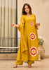 Alvami Women Yellow Printed Viscose A-Line Kurta Pant With Dupatta Set