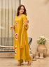 Alvami Women Yellow Printed Viscose A-Line Kurta Pant With Dupatta Set