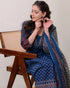 Alvami Women’s Blue Printed Viscose Anarkali Kurta Set with Dupatta
