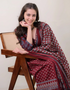 Alvami Women’s Maroon Printed Viscose Anarkali Kurta Set with Dupatta