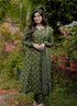 Alvami Women Green Printed Viscose A-Line Kurta Pant With Dupatta Set