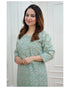 Green Printed Viscose Rayon Kurta And Pant Set