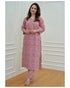 Pink Printed Viscose Rayon Kurta And Pant Set