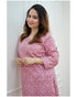 Pink Printed Viscose Rayon Kurta And Pant Set