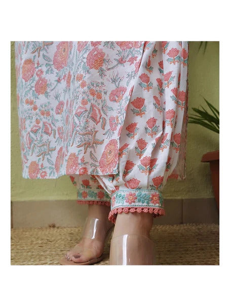 Pink Embroidery Viscose Rayon Kurta, Pant And Dupatta Set